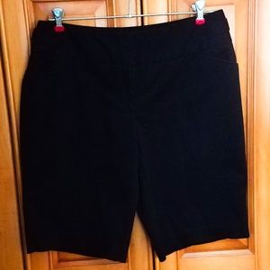 Black Button and Hook Closure Shorts